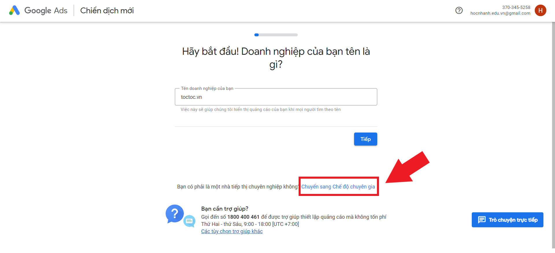 tao tai khoan google ads