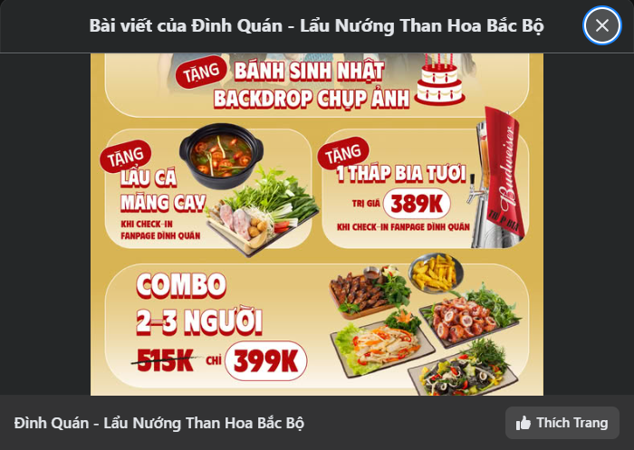 cac hinh thuc quang cao tren facebook