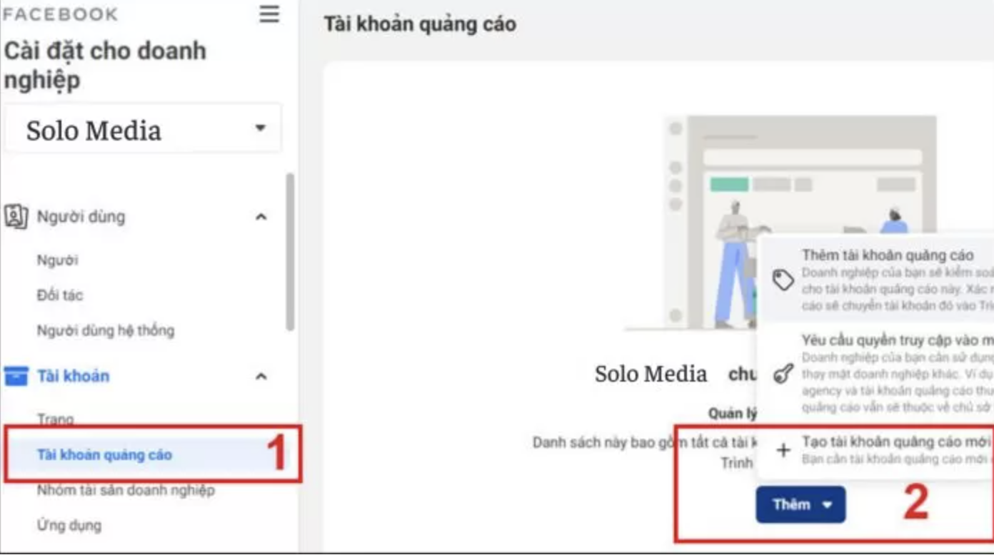 cách tạo tài khoản quảng cáo doanh nghiệp