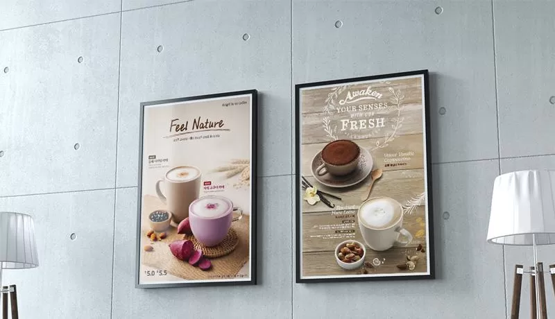 poster quang cao quan cafe