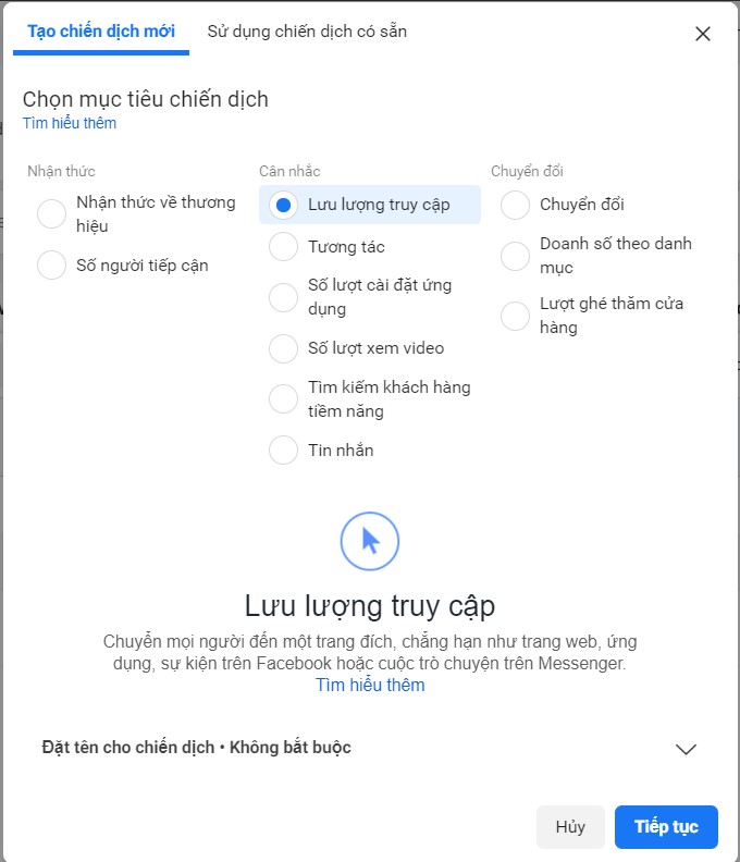 quy trinh chay quang cao facebook