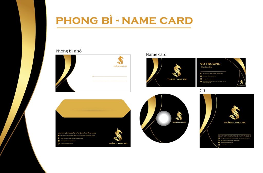 Thiết kế phong bì nhỏ, name card và đĩa CD của Thăng Long JSC